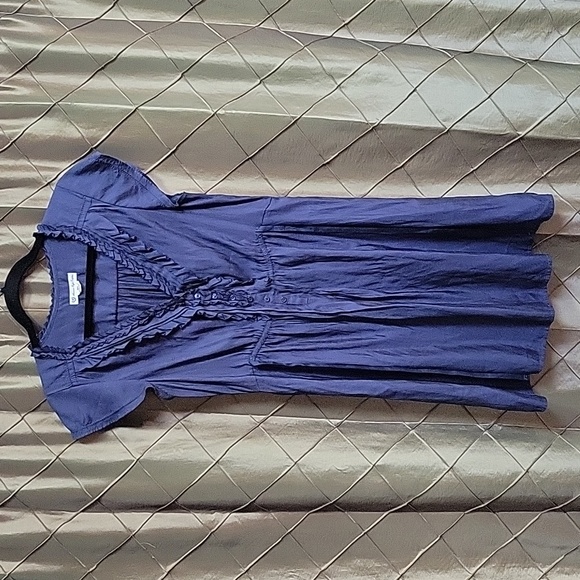 EUC- American Eagle Outfitters Ruffle Placket Cap Sleeve Dress w/Side Waist Ties - Picture 3 of 7